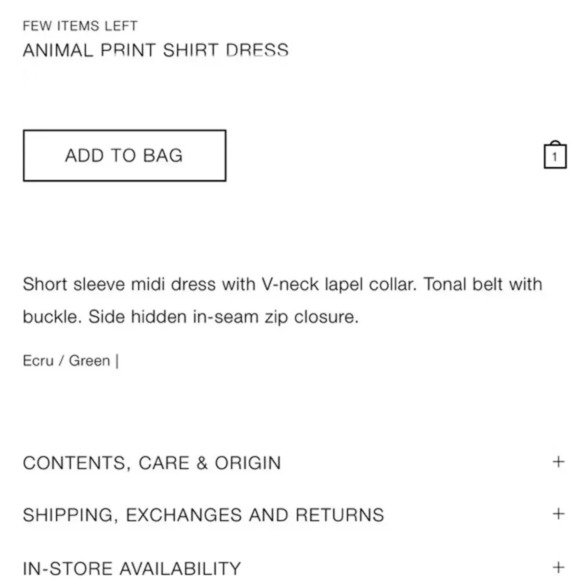 New Zara Animal Print Midi Shirt Dress - Picture 11 of 11